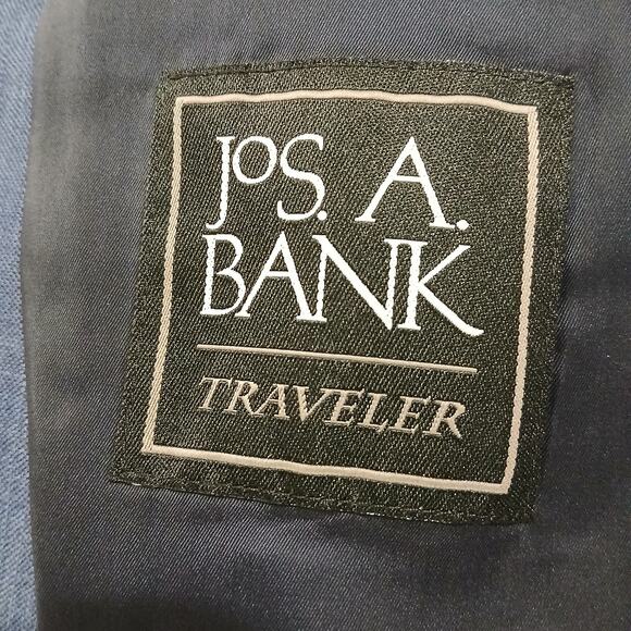 Jos.A.Bank Traveler 48 Long !00% wool tailored fit deep blue Men's blazer lined - Picture 5 of 14